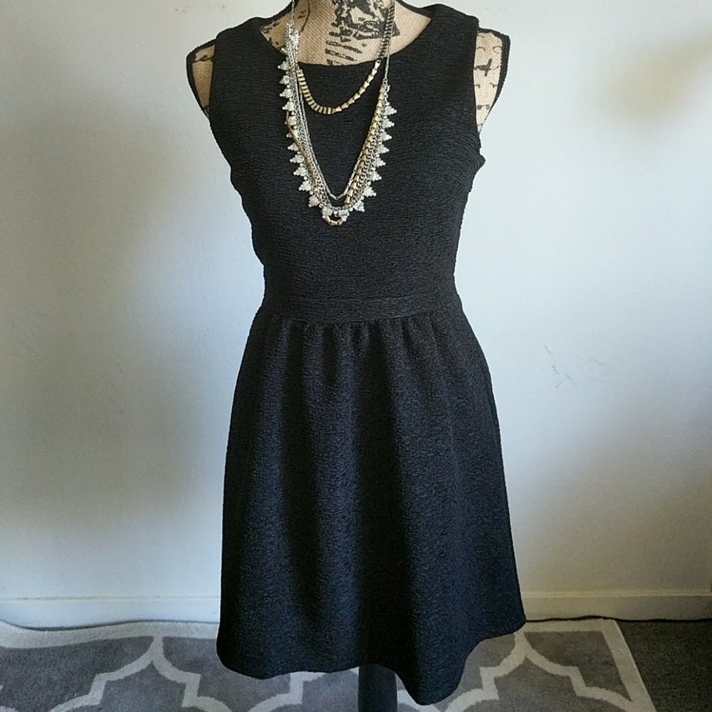 NWOT Forever 21 Crinkled Black Cocktail Dress